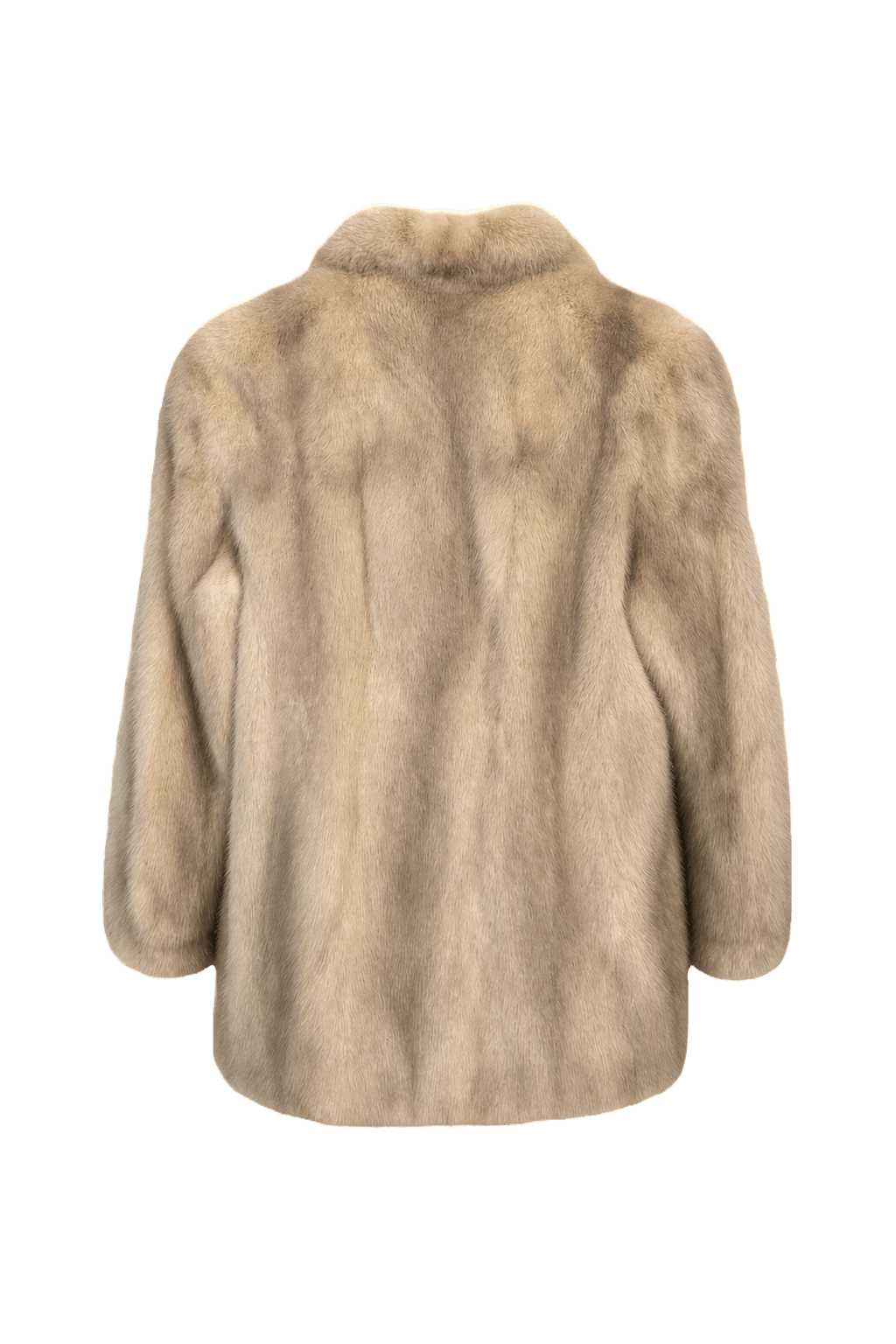 1990s Cream White Fur Coat - Back View