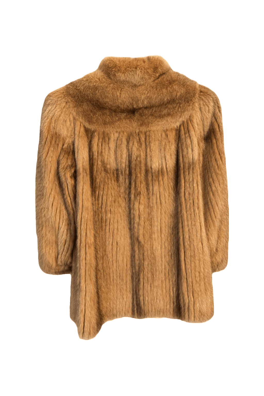 1990s Light Brown Fur Coat - Back View