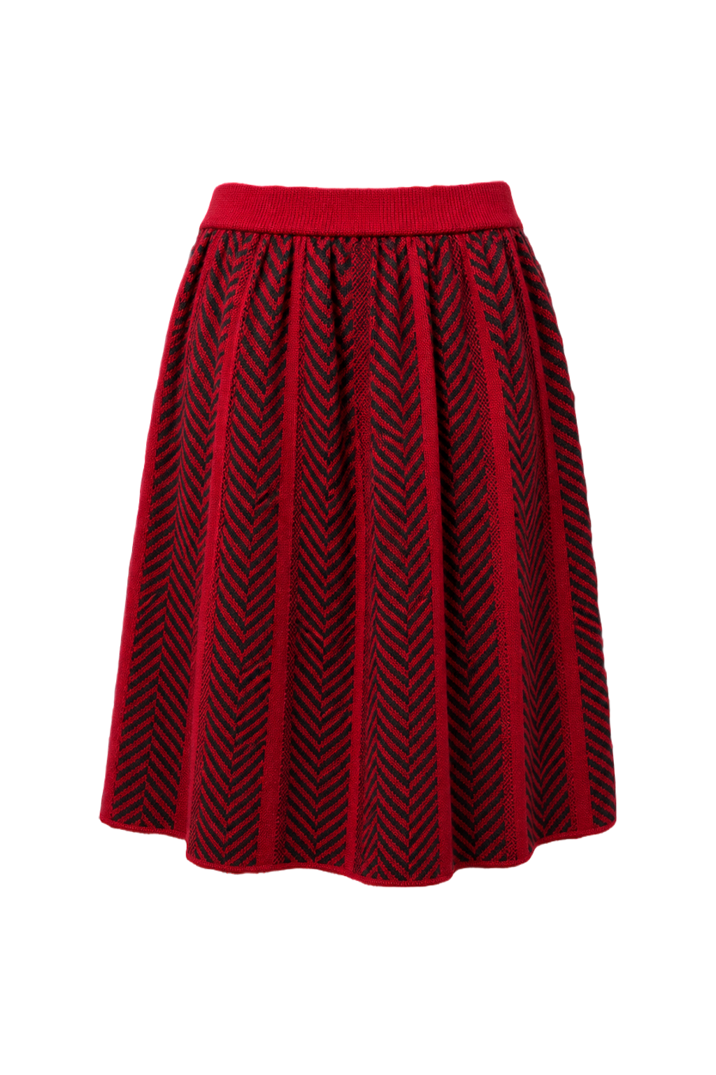 1970s Red Wool Skirt - Back View