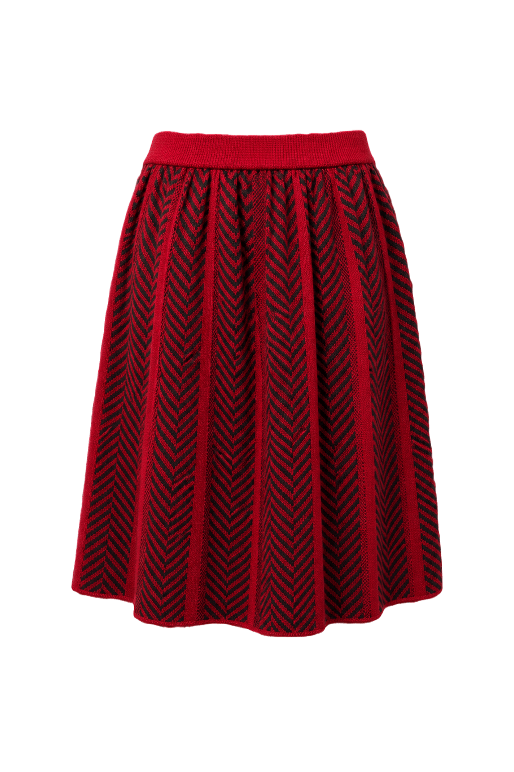 1970s Red Wool Skirt - Back View