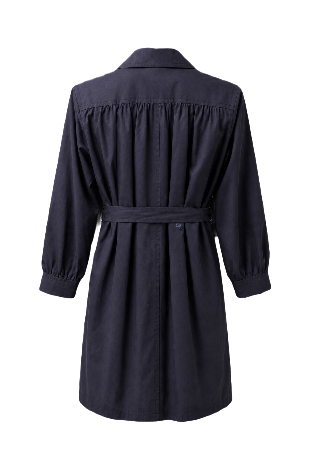 1980s Navy Blue Cotton Trench Coat - Back View