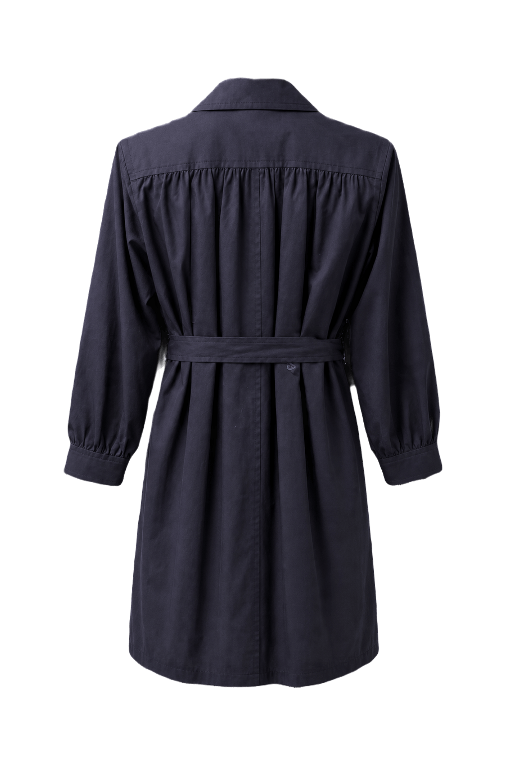 1980s Navy Blue Cotton Trench Coat - Back View