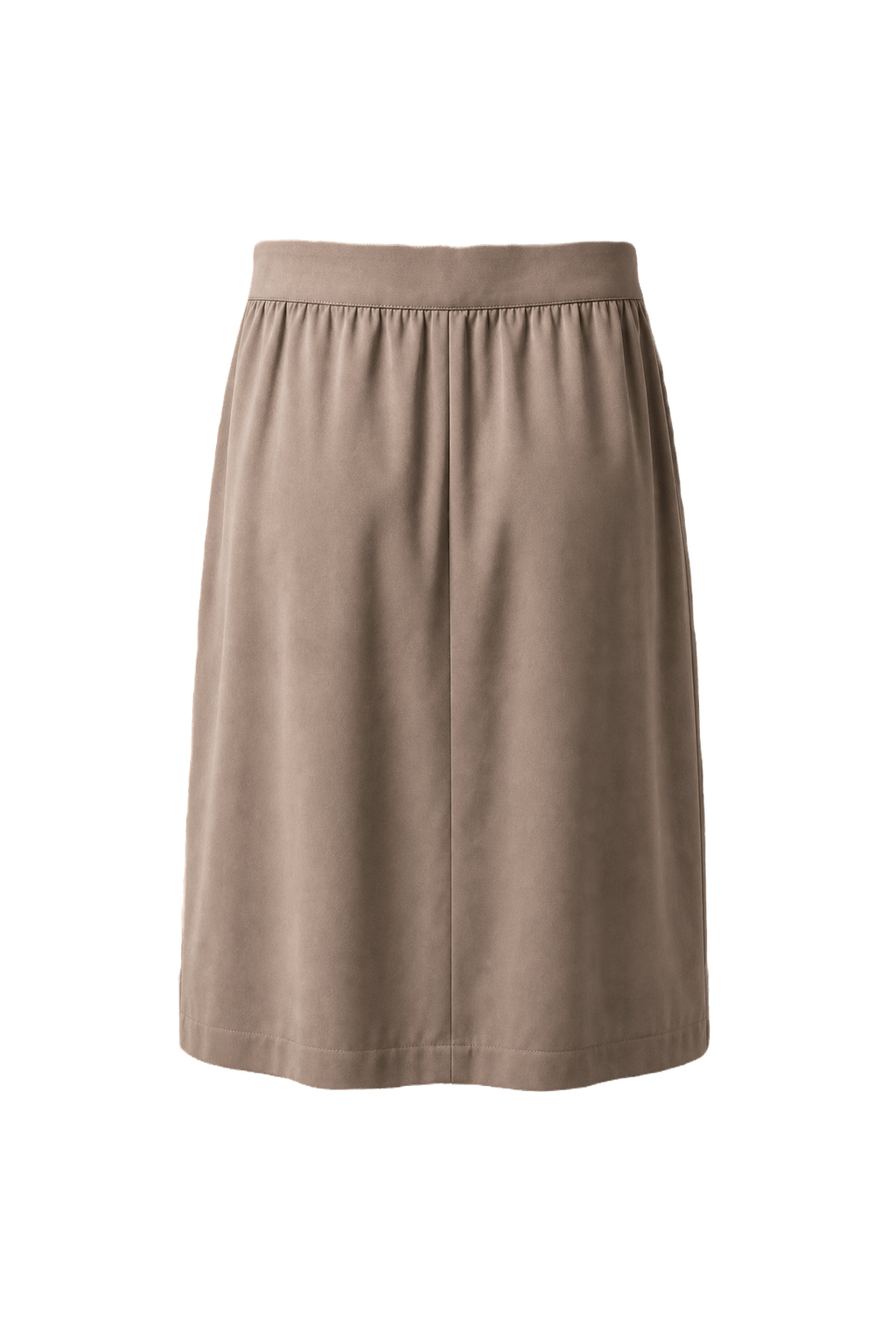 1980s Beige Silk Blend Skirt - Back View