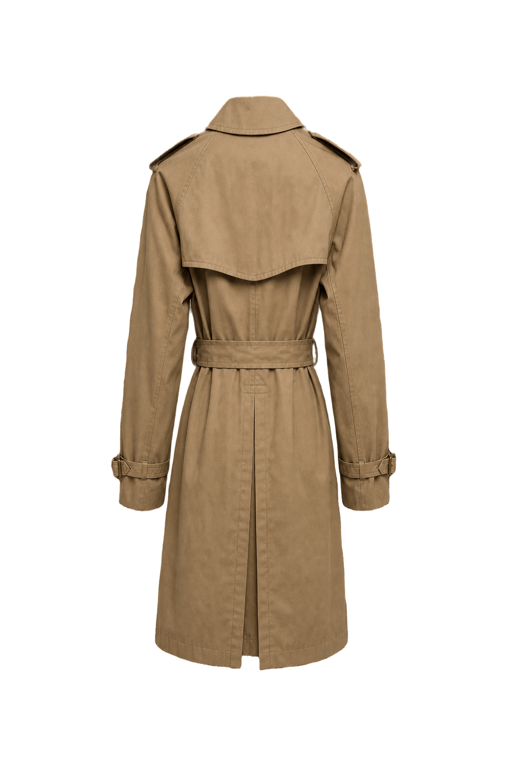 1980s Beige Cotton Trench Coat - Back View