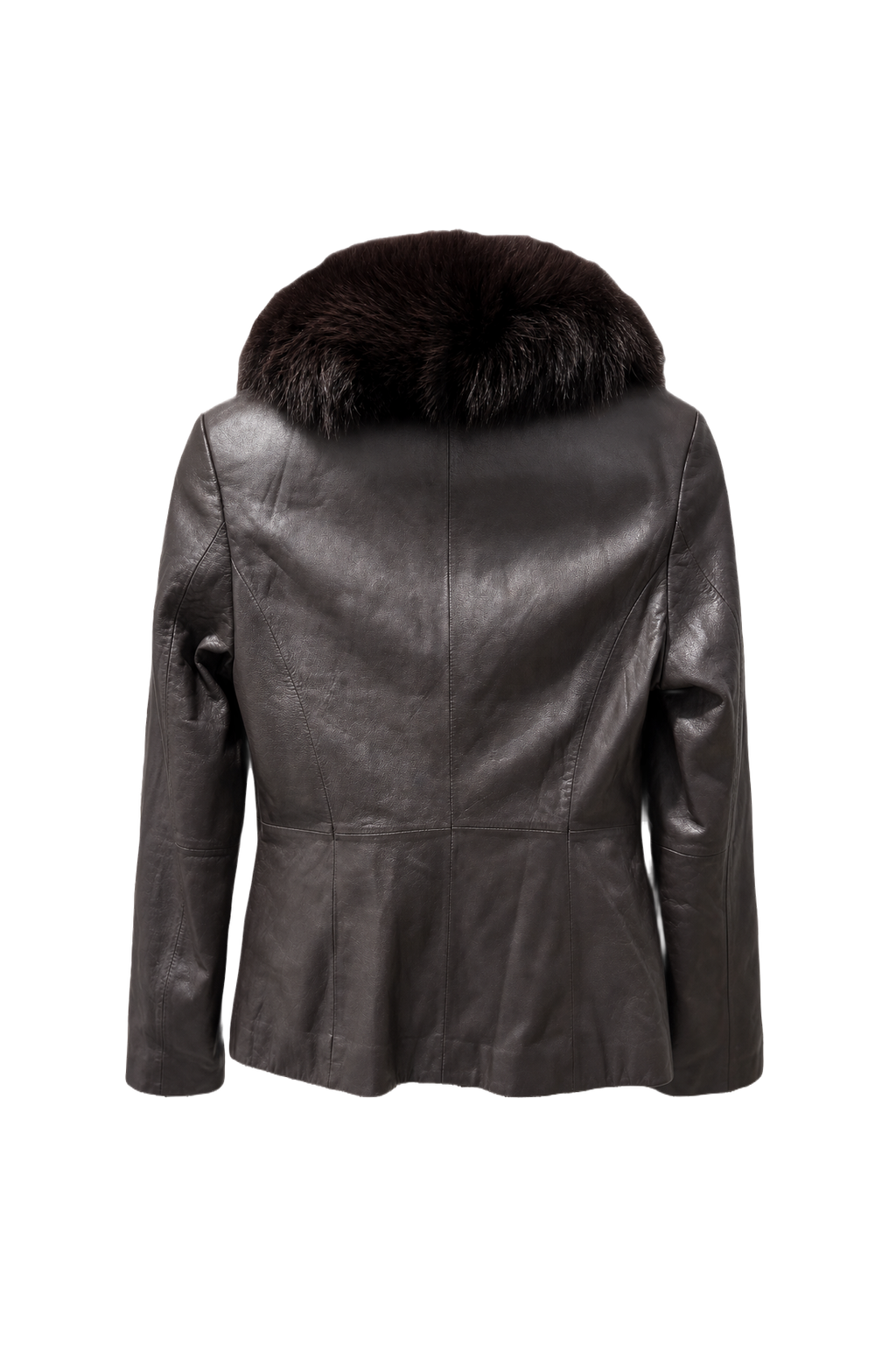 1980s Dark Brown Leather Jacket - Back View
