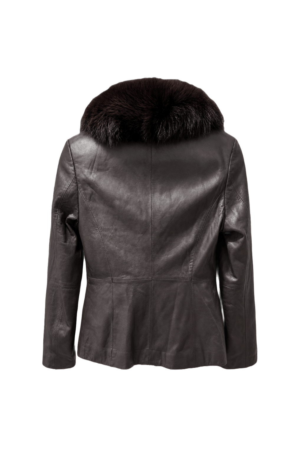 1980s Dark Brown Leather Jacket - Back View