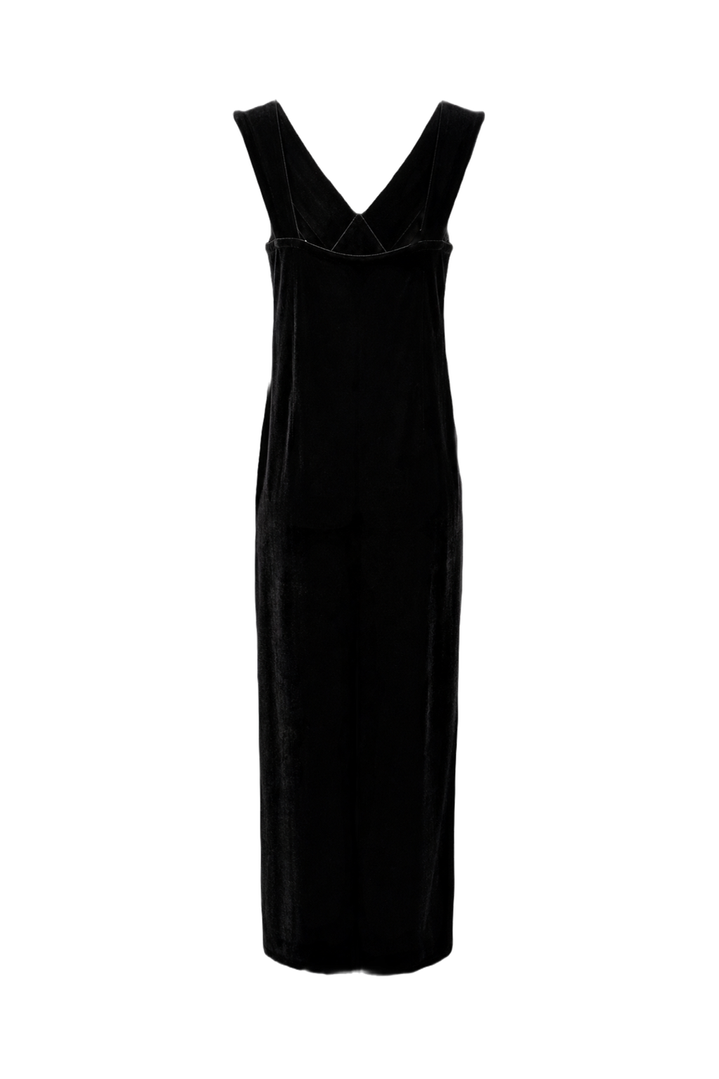 1990s Black Velvet Dress - Back View