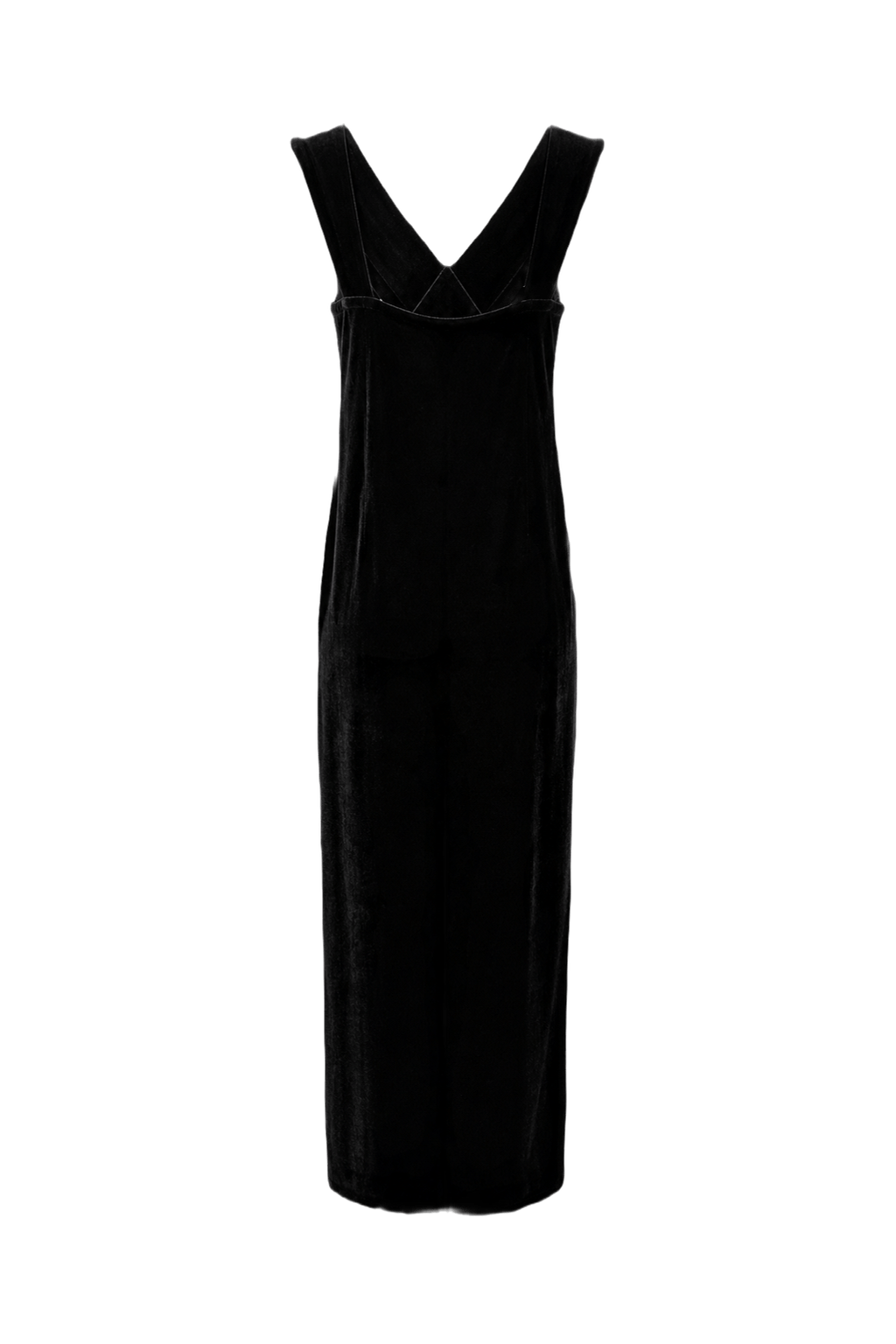 1990s Black Velvet Dress - Back View
