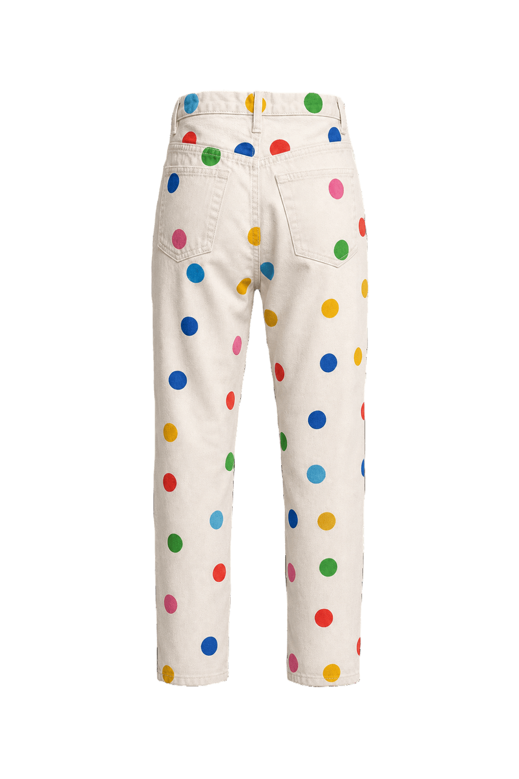 1980s White Cotton Pants - Back View