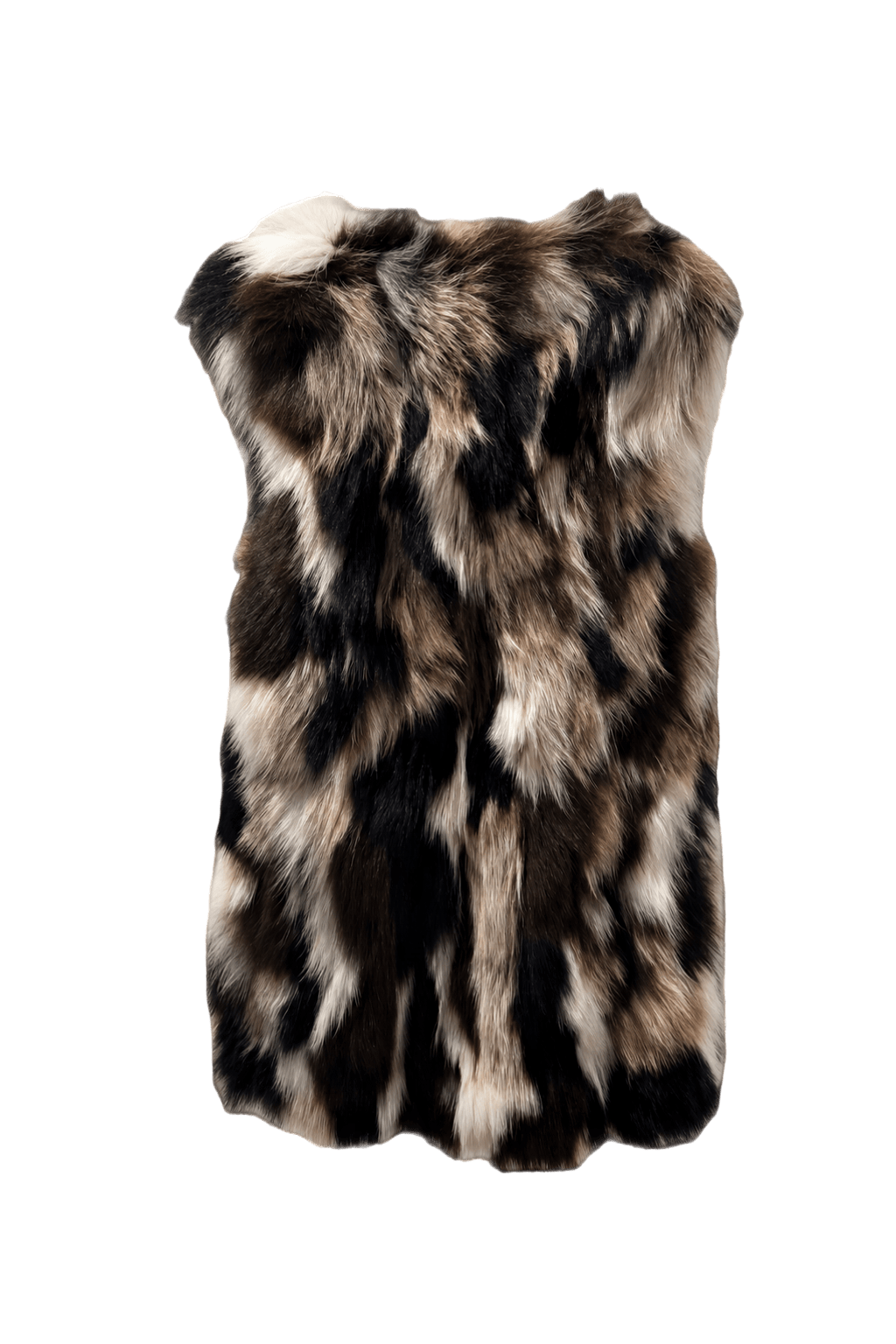 1980s Multicolor Fur Vest - Back View
