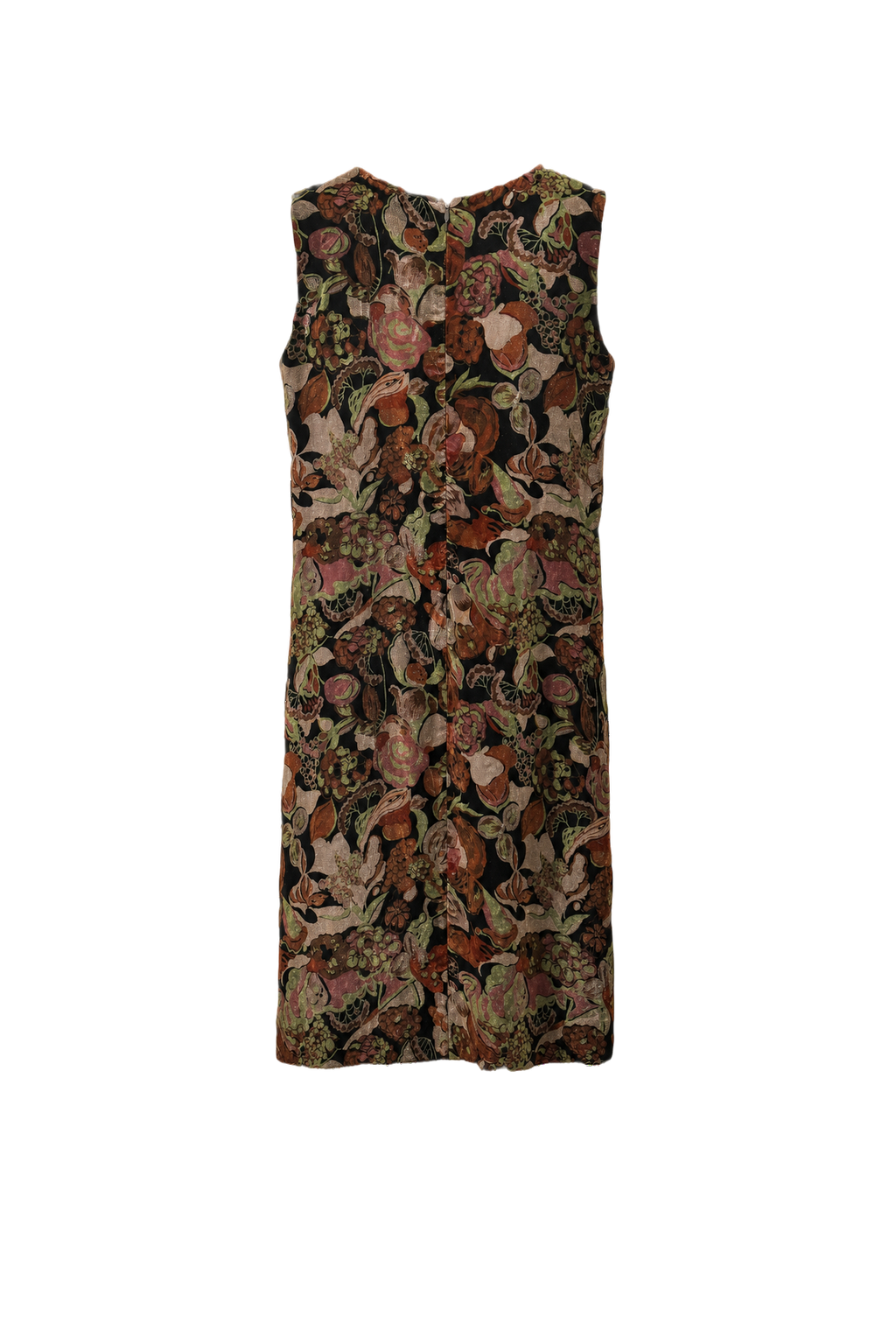 1970s Multi-Color Velvet Shift Dress - Back View