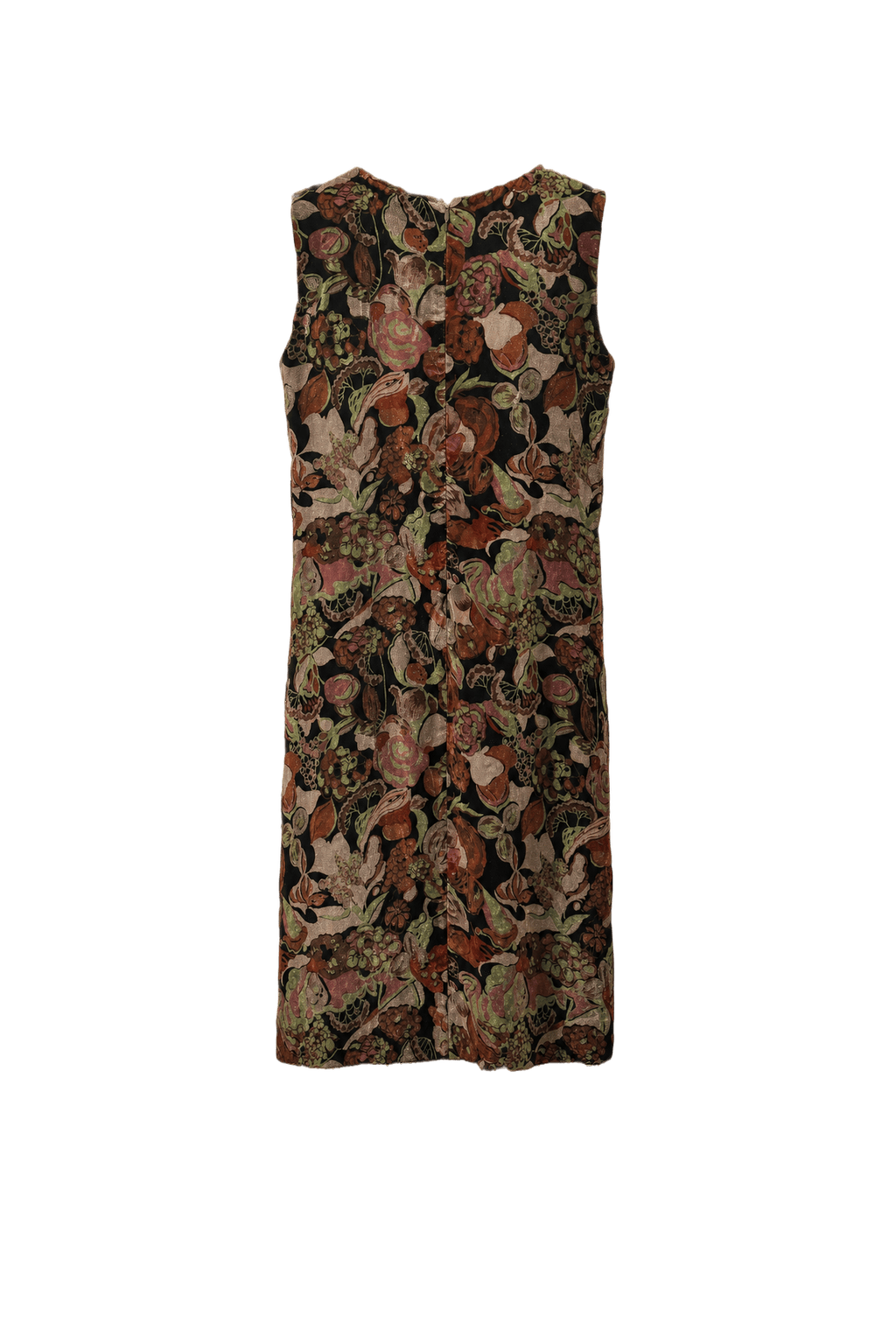 1970s Multi-Color Velvet Shift Dress - Back View