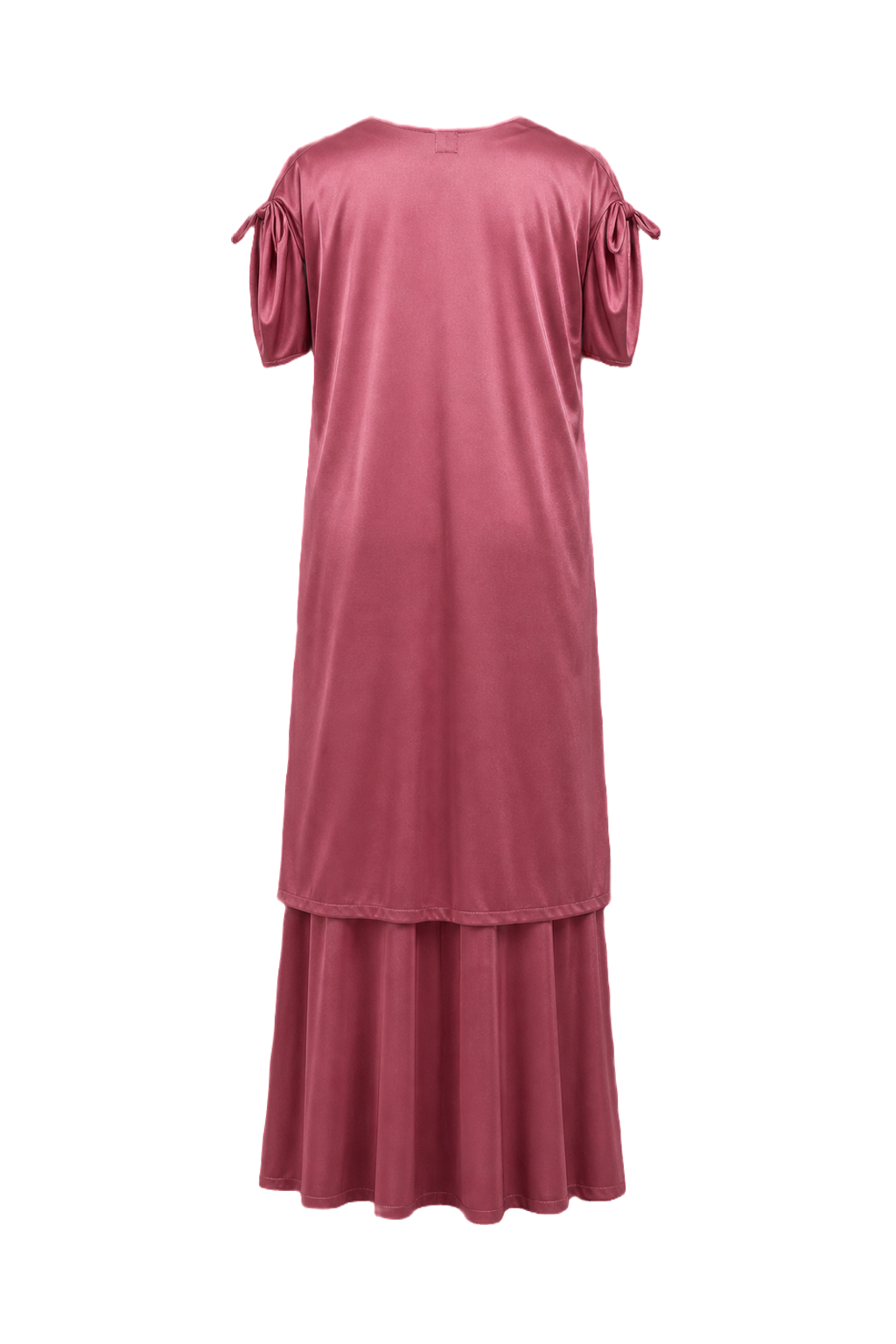 1980s Dusty Rose Pink Polyester Dress - Back View