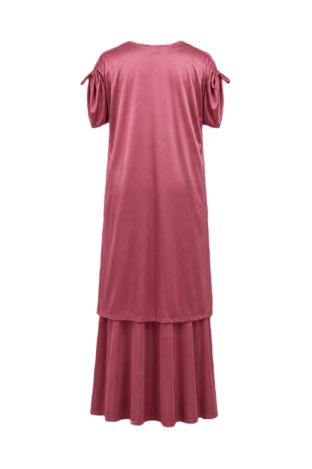 1980s Dusty Rose Pink Polyester Dress - Back View