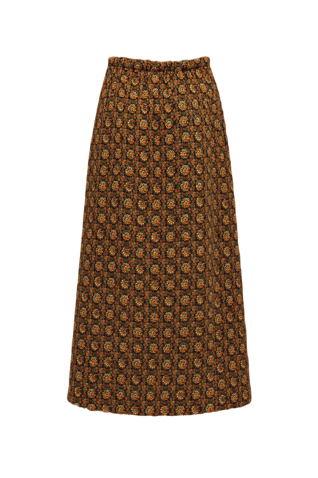 1970s Multicolor Cotton Skirt - Back View
