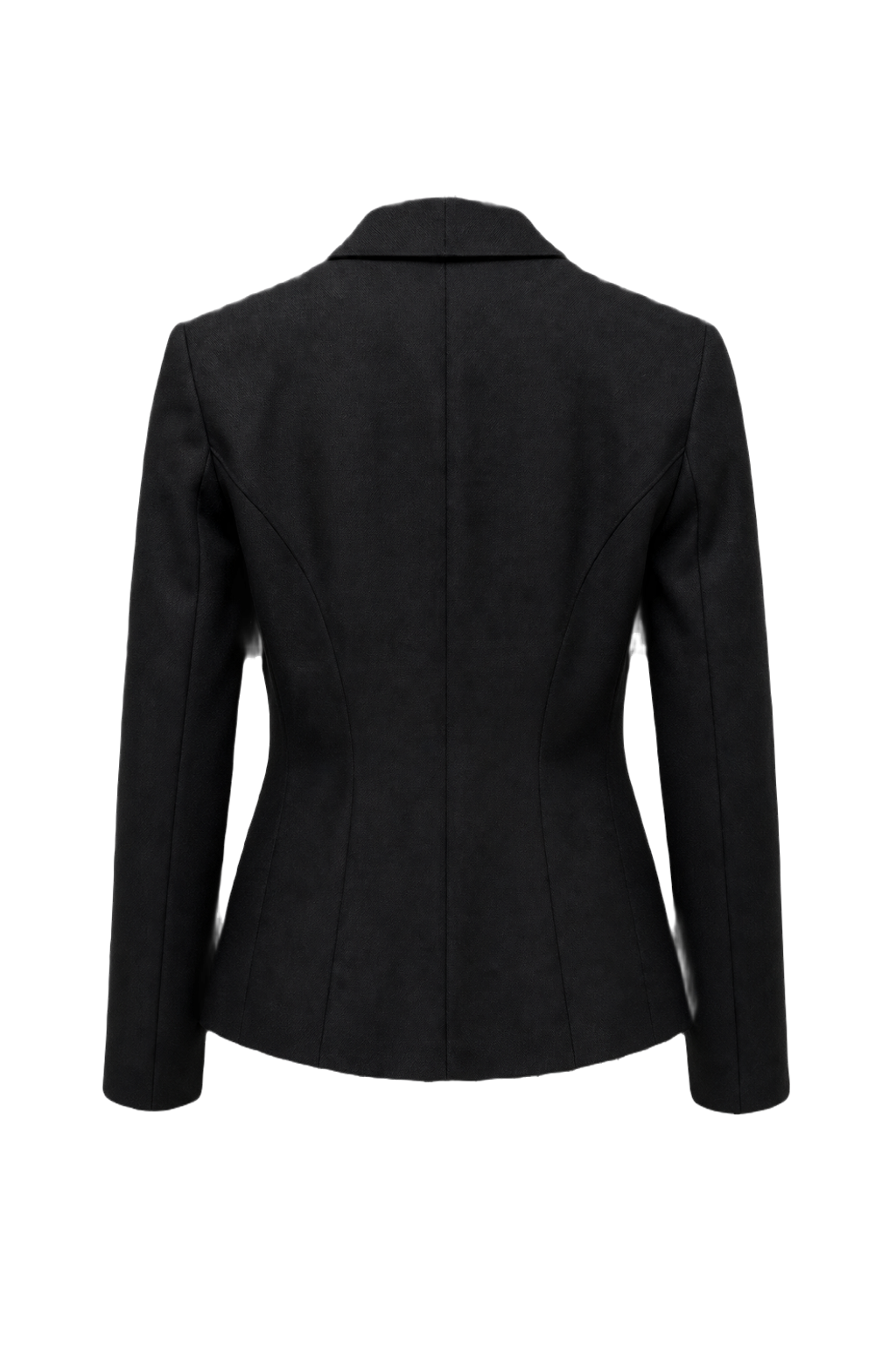 1980s Black Wool Blend Jacket - Back View