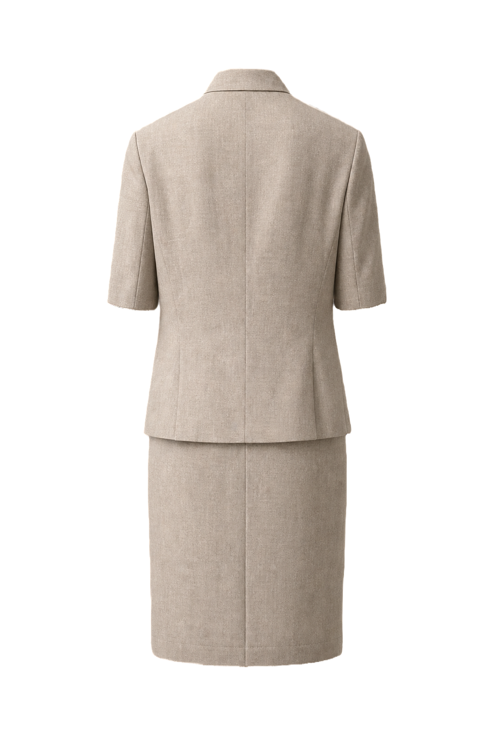 1980s Cream Wool Blend Skirt Suit - Back View