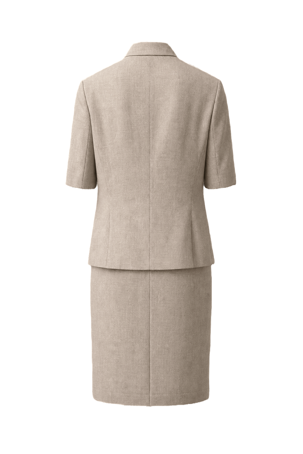 1980s Cream Wool Blend Skirt Suit - Back View