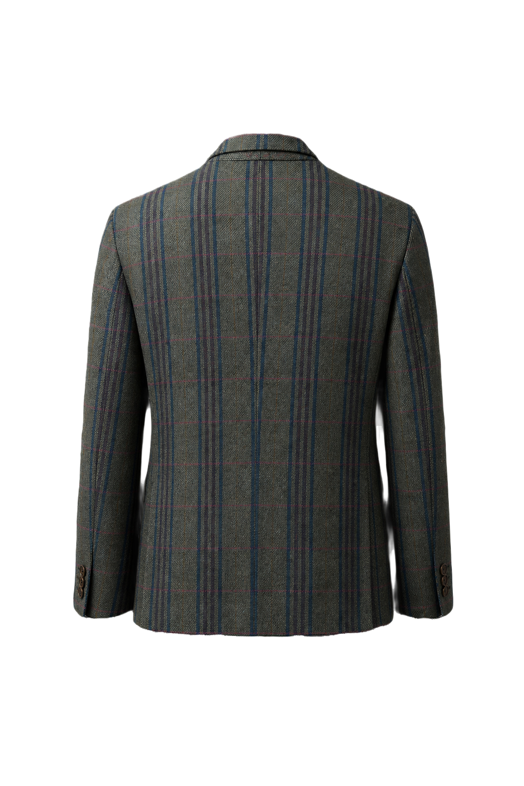 1980s Grey Wool Blend Blazer - Back View
