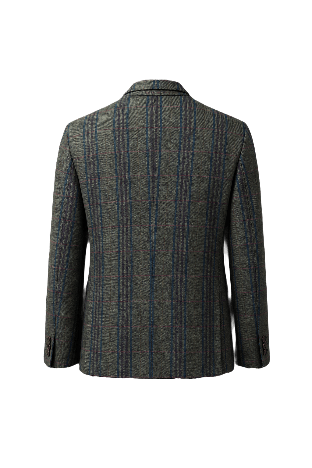 1980s Grey Wool Blend Blazer - Back View
