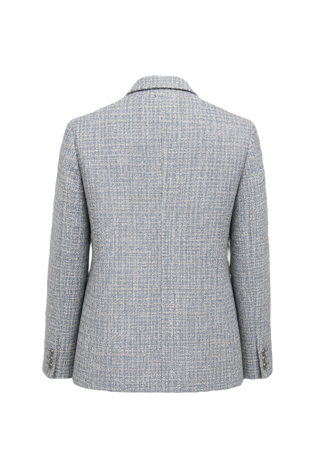 1990s Light Blue Wool Blend Blazer - Back View