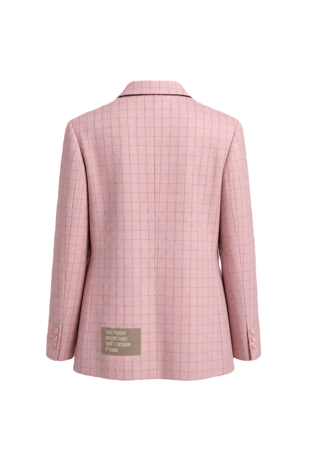 1980s Pink Wool Blend Blazer - Back View