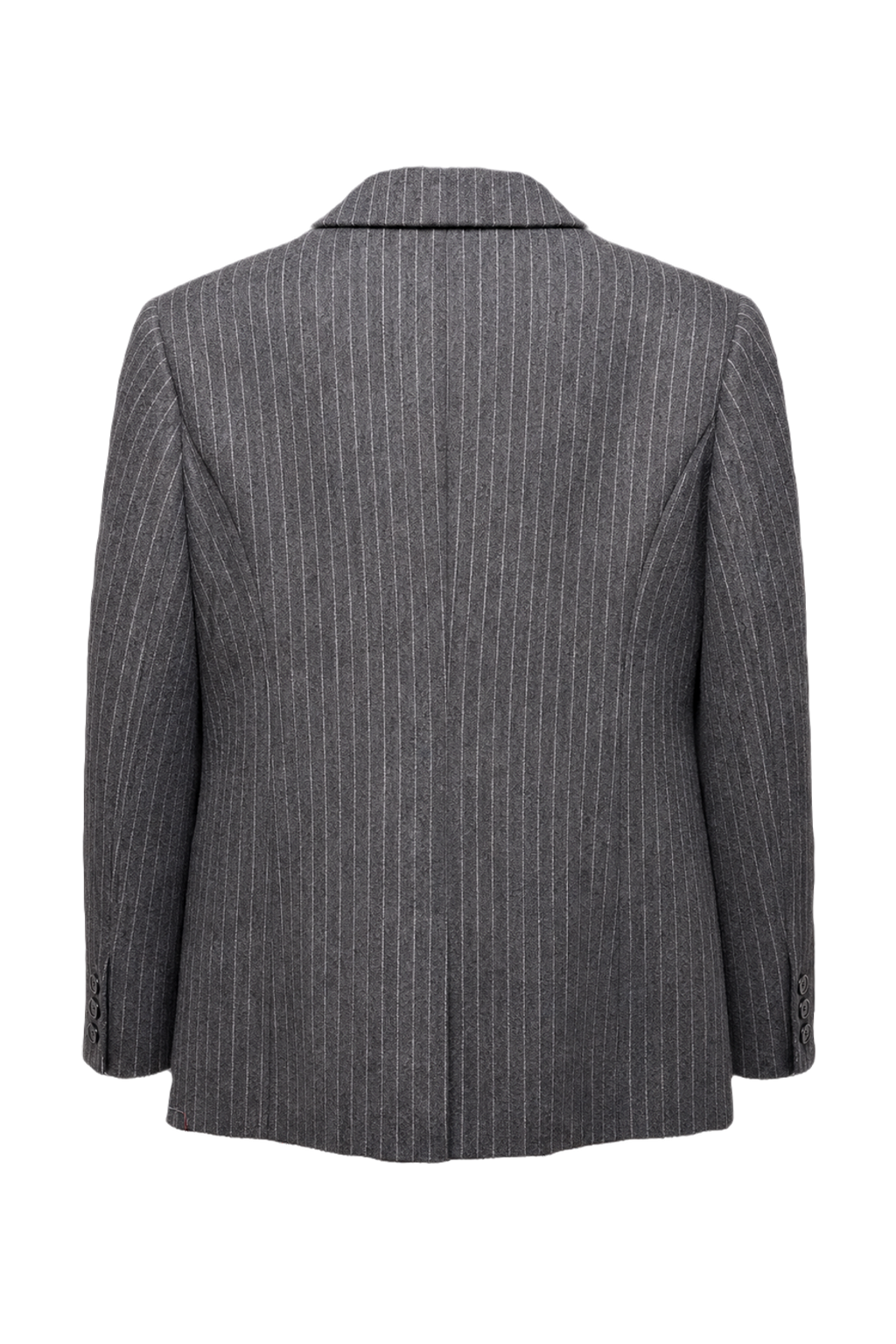 1970s Charcoal Grey Wool Blend Blazer - Back View