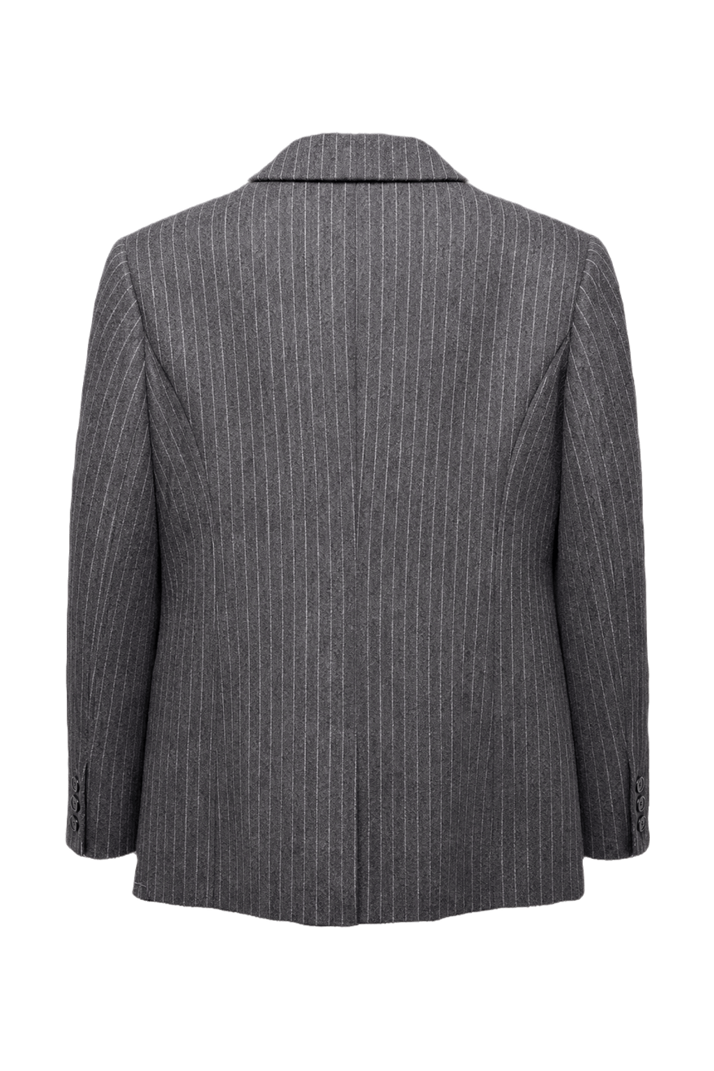 1970s Charcoal Grey Wool Blend Blazer - Back View