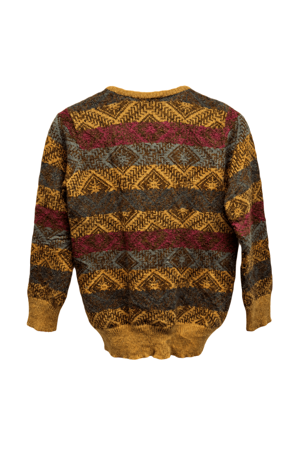 1980s Mustard Yellow Wool Blend Sweater - Back View
