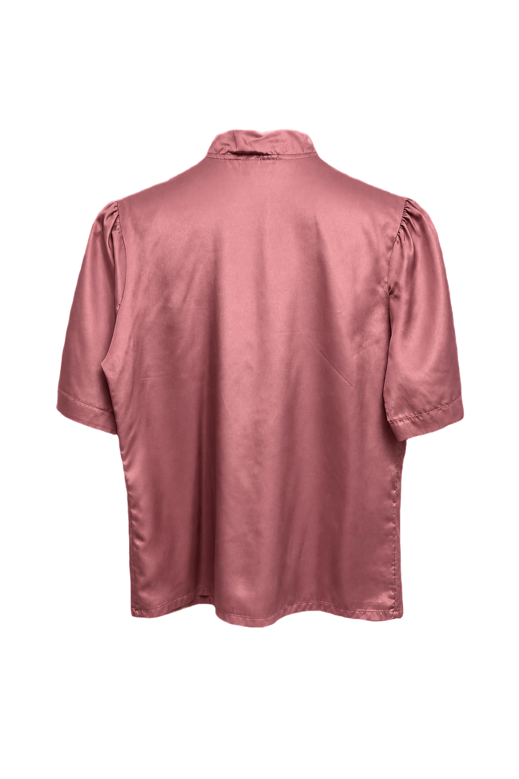 1980s Dusty Rose Pink Polyester Blend Blouse - Back View