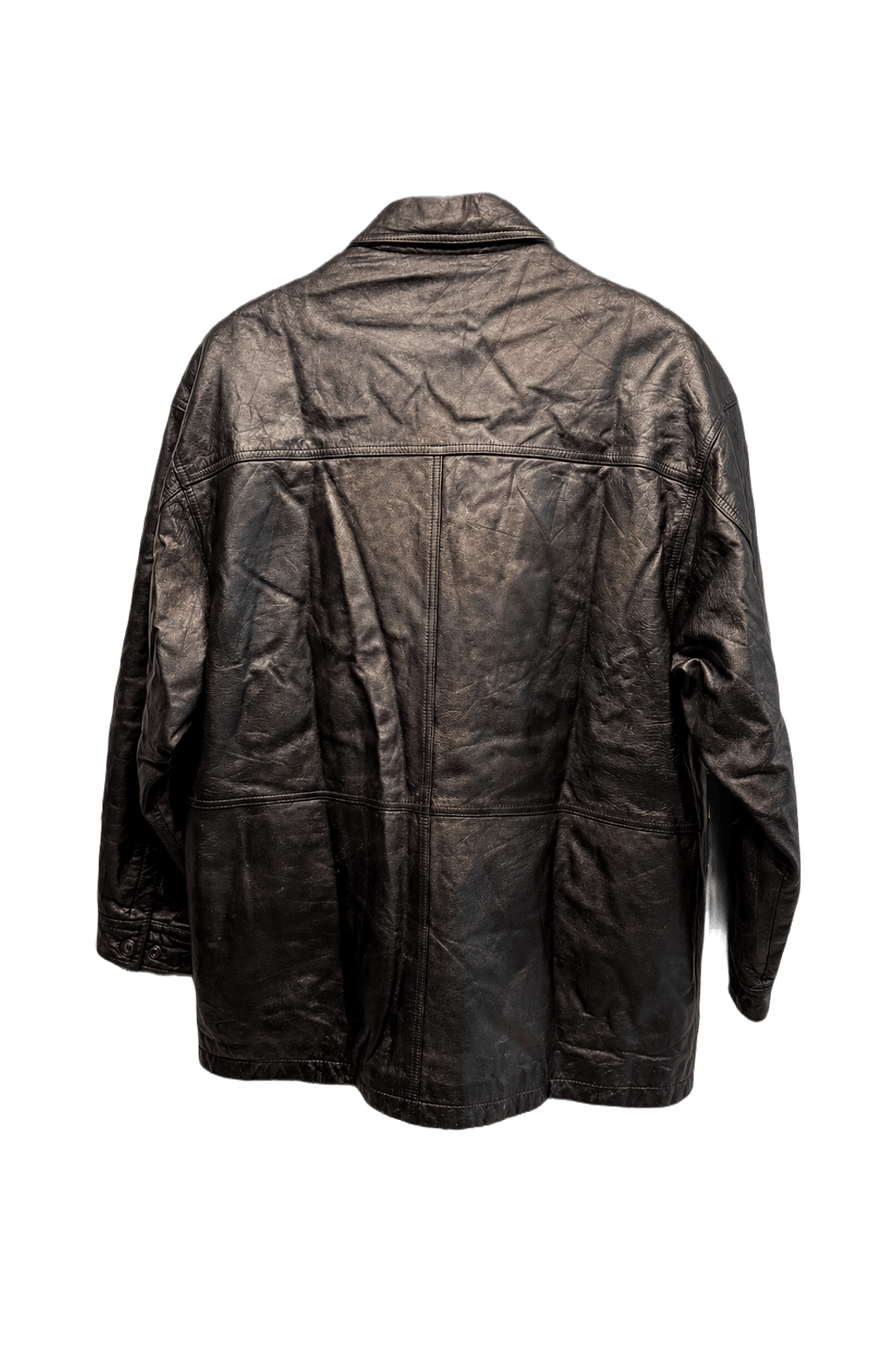 1980s Black Leather Leather Jacket - Back View