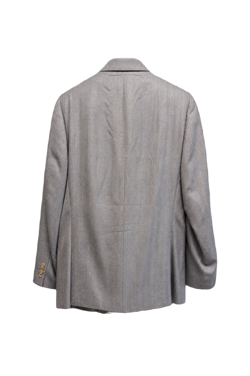 1980s Light Grey Wool Blend Blazer - Back View