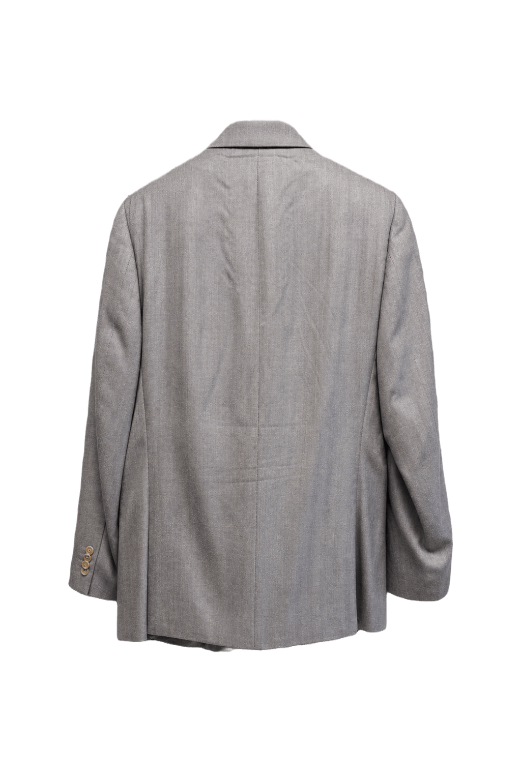 1980s Light Grey Wool Blend Blazer - Back View