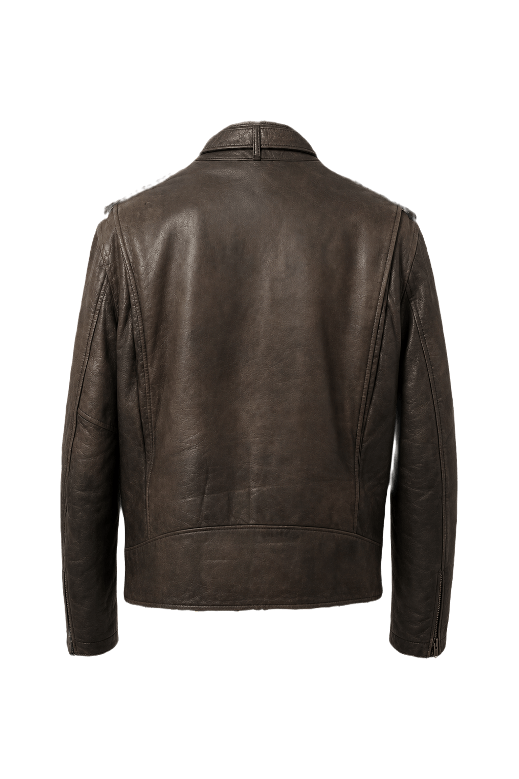 1980s Dark Brown Leather Jacket - Back View