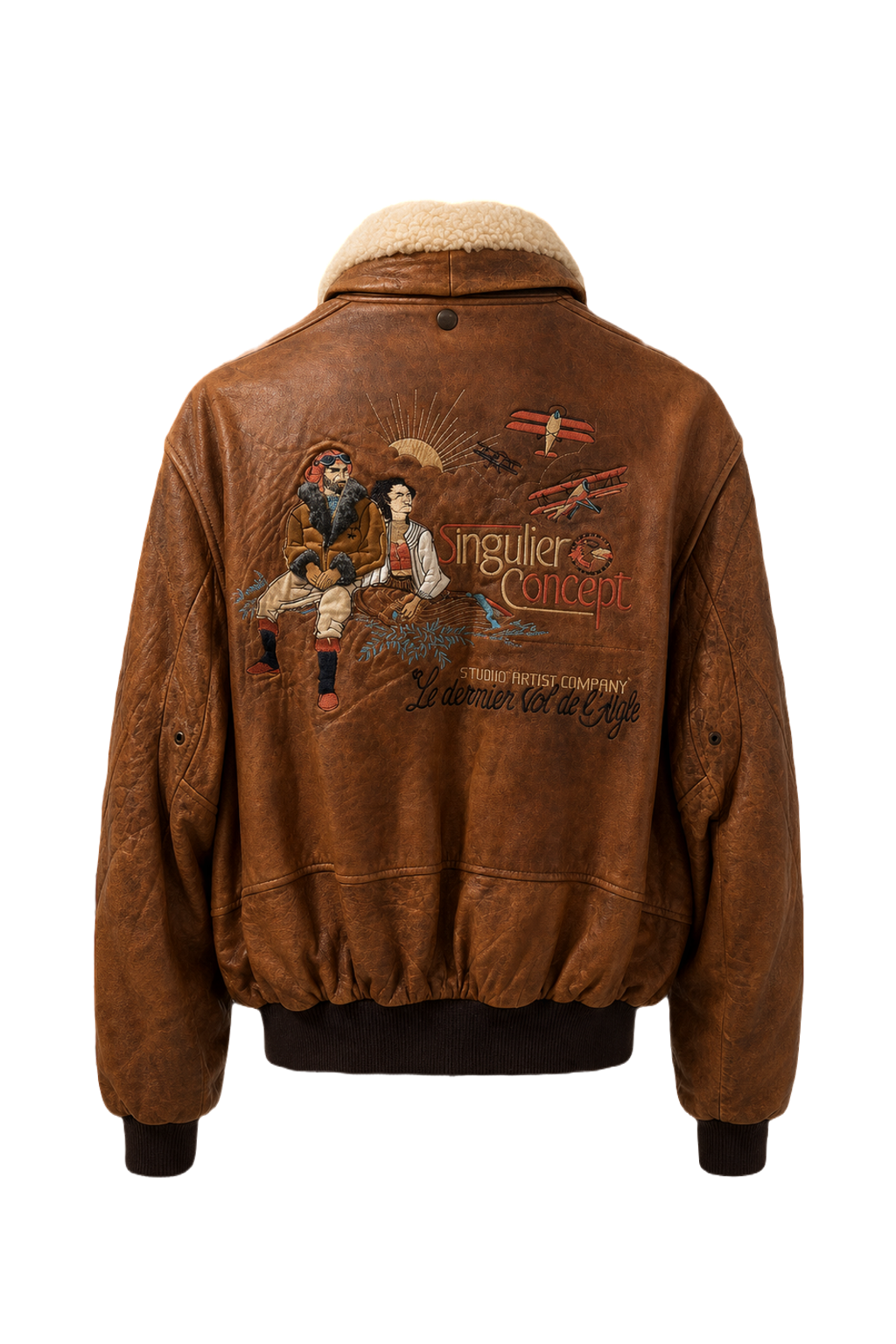 1980s Brown Leather Jacket - Back View