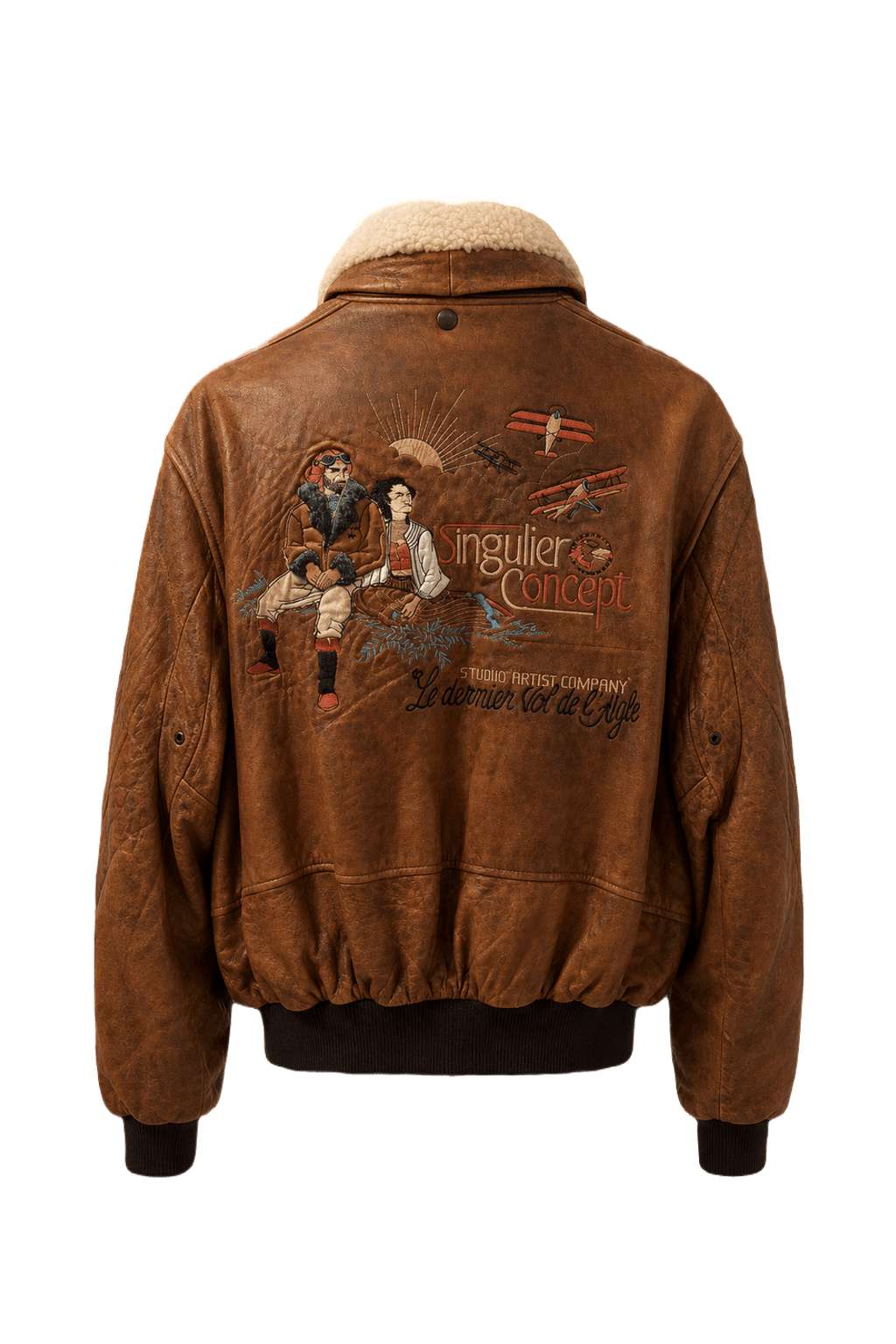 1980s Brown Leather Jacket - Back View