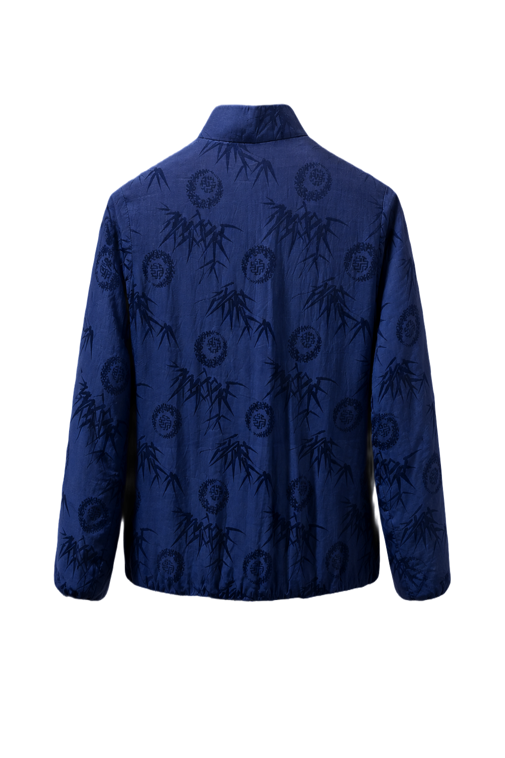 1970s Deep Blue Silk Jacket - Back View
