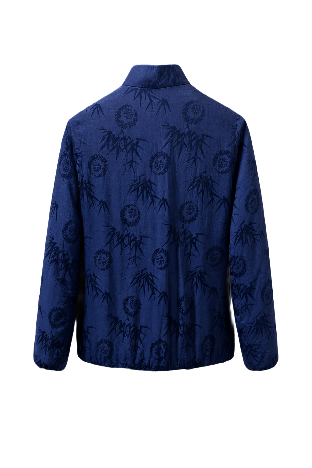 1970s Deep Blue Silk Jacket - Back View