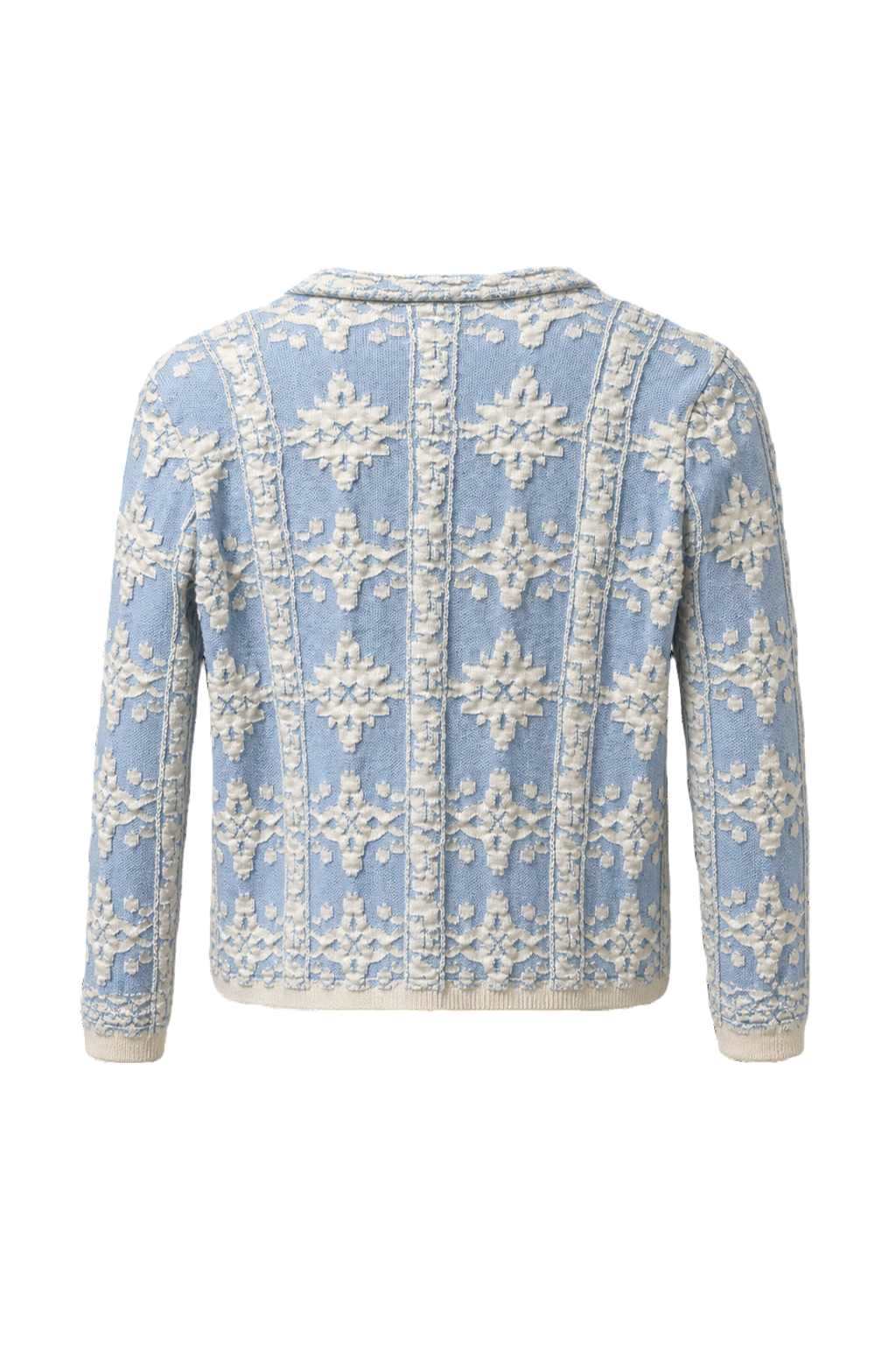 1990s Light Blue Cotton Cardigan - Back View