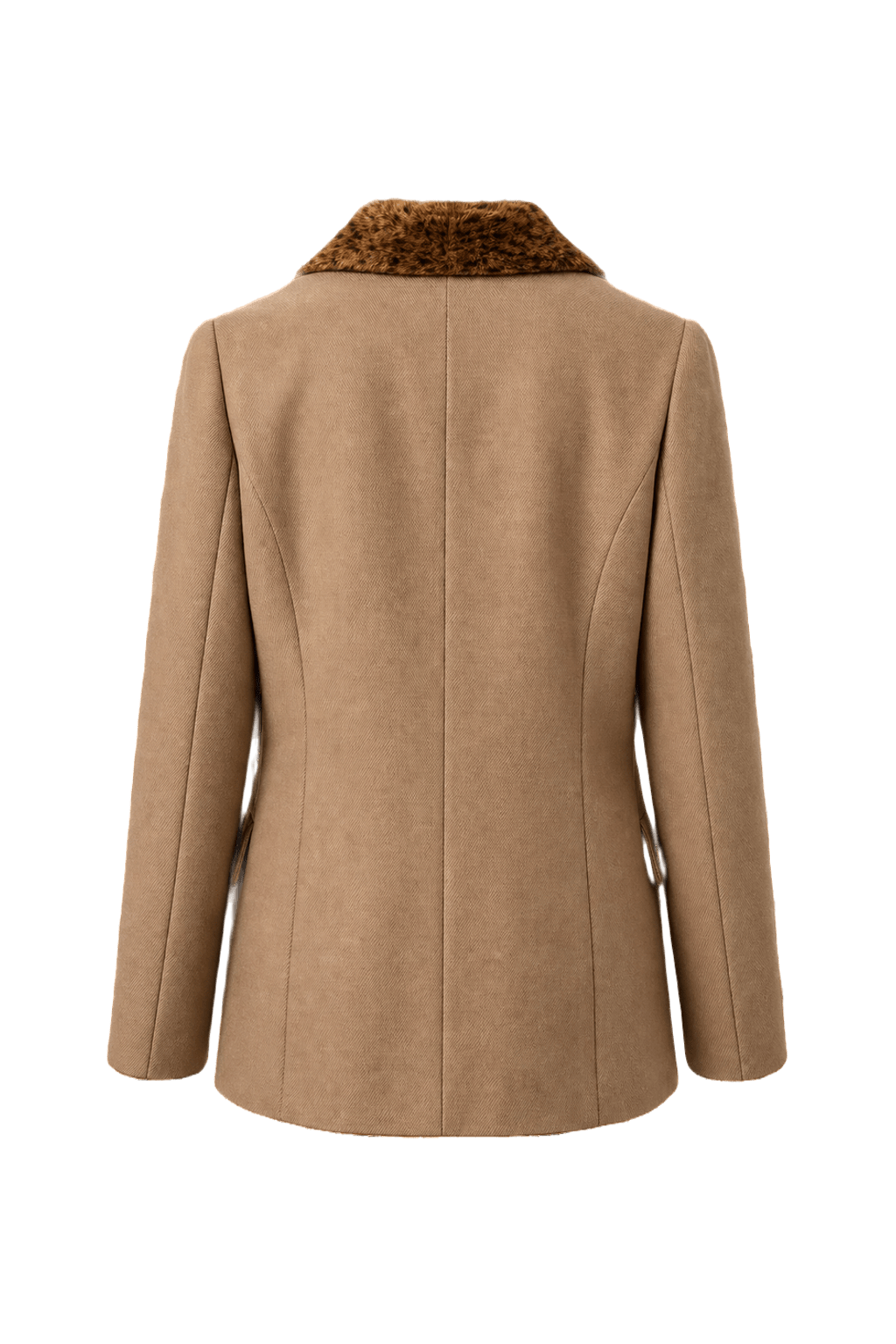 1980s Beige Wool Blend Jacket - Back View