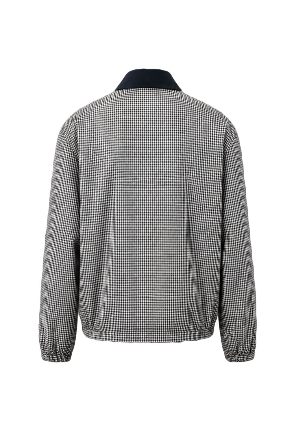 1980s Black and White Polyester Jacket - Back View