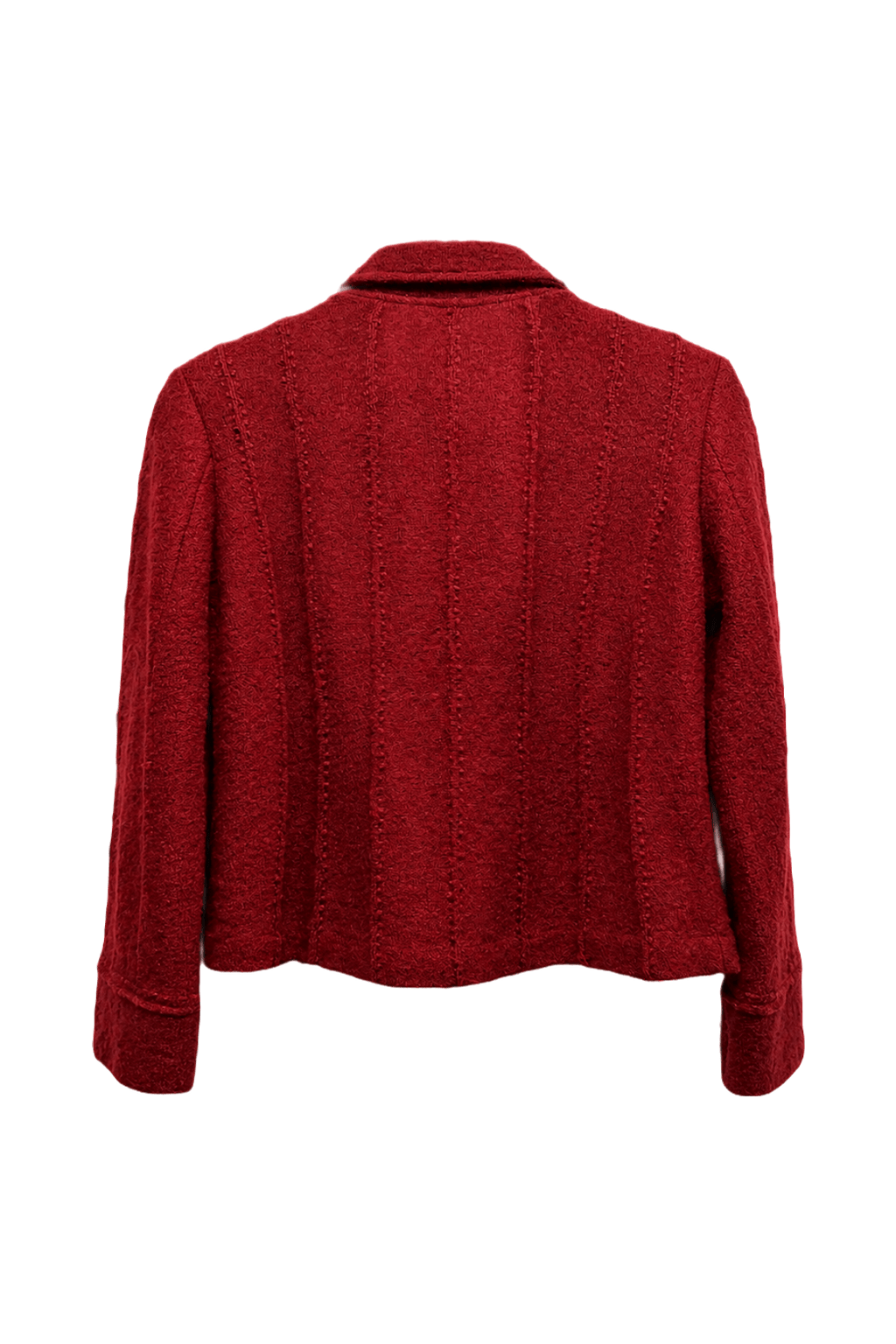 1980s Deep Burgundy Wool Blend Jacket - Back View
