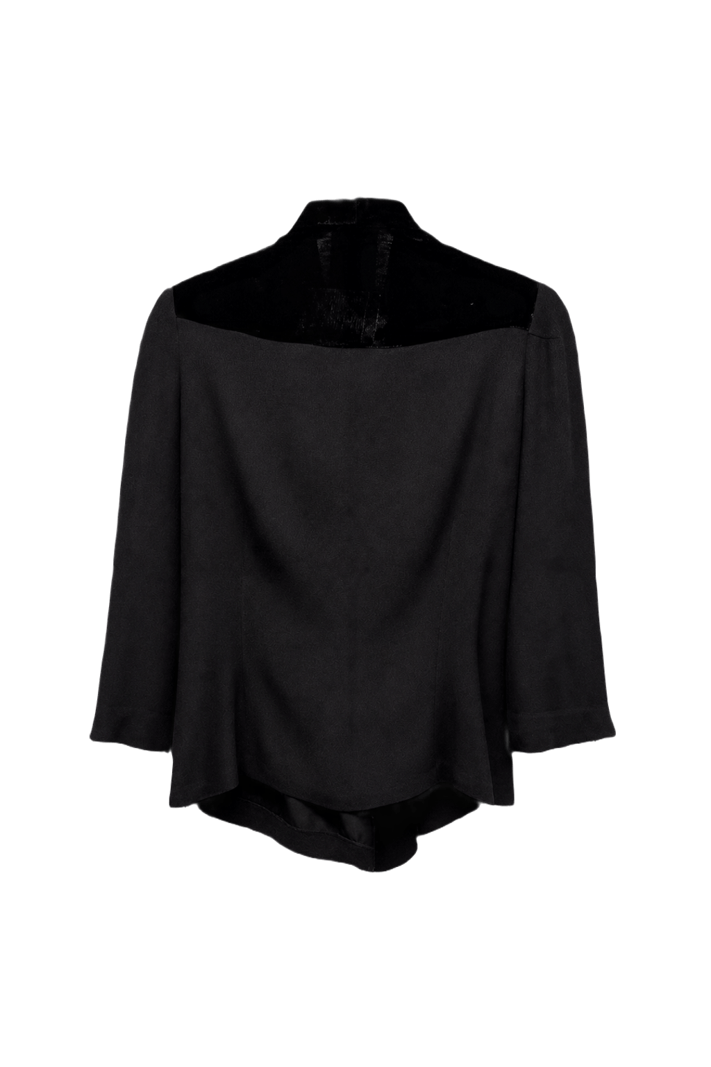 1960s Black Polyester Blazer - Back View