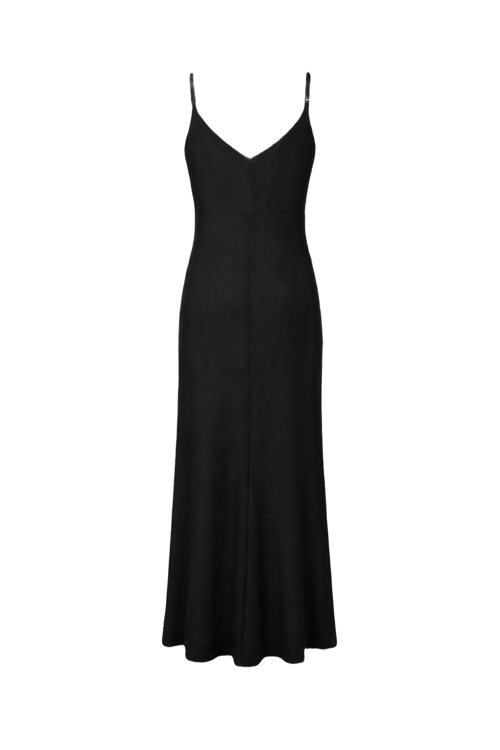 1990s Black Polyester Maxi Dress - Back View
