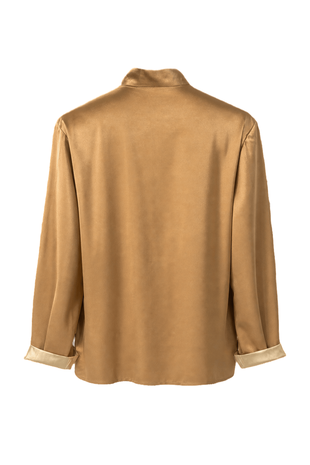 1980s Gold Silk Shirt - Back View