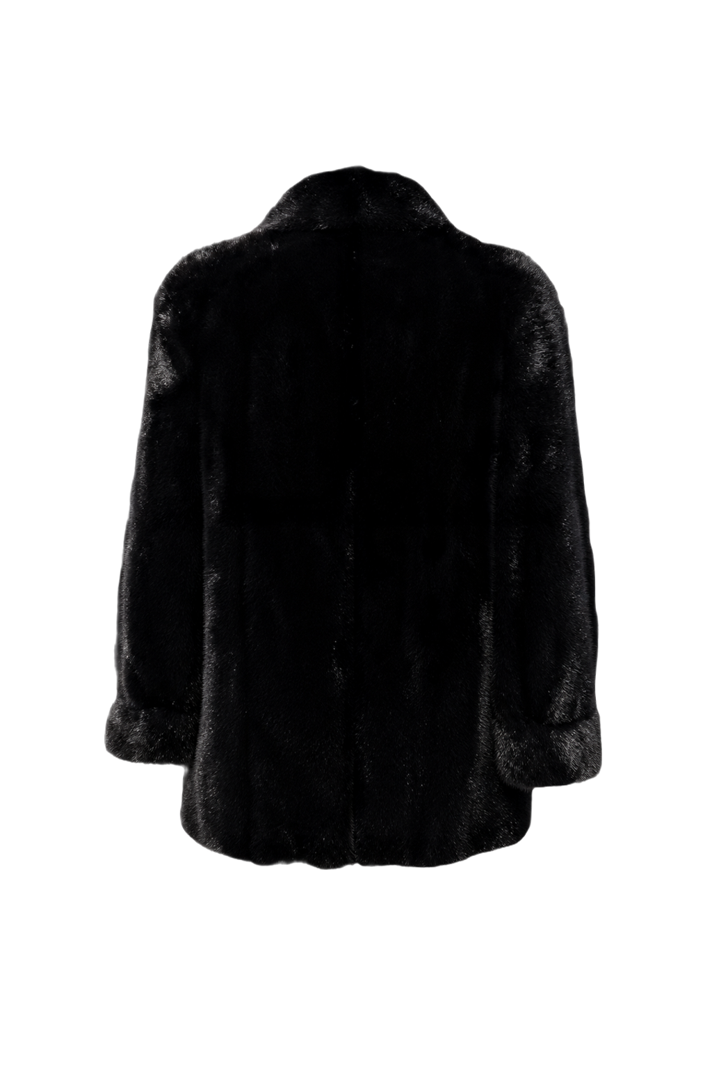 1980s Black Fur Coat - Back View