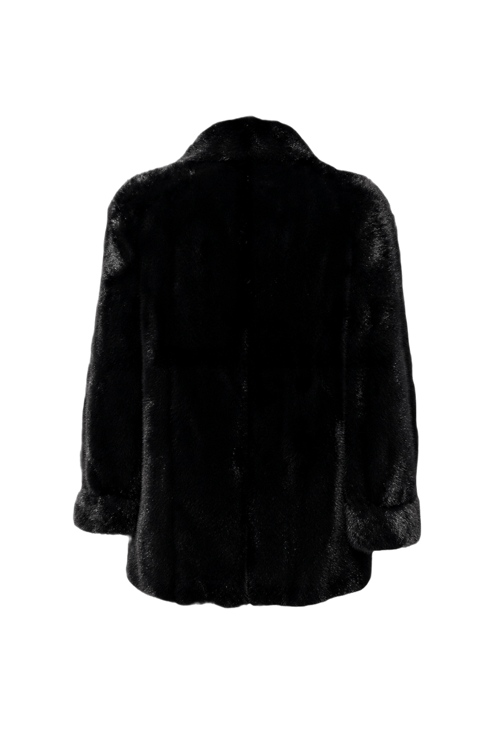 1980s Black Fur Coat - Back View