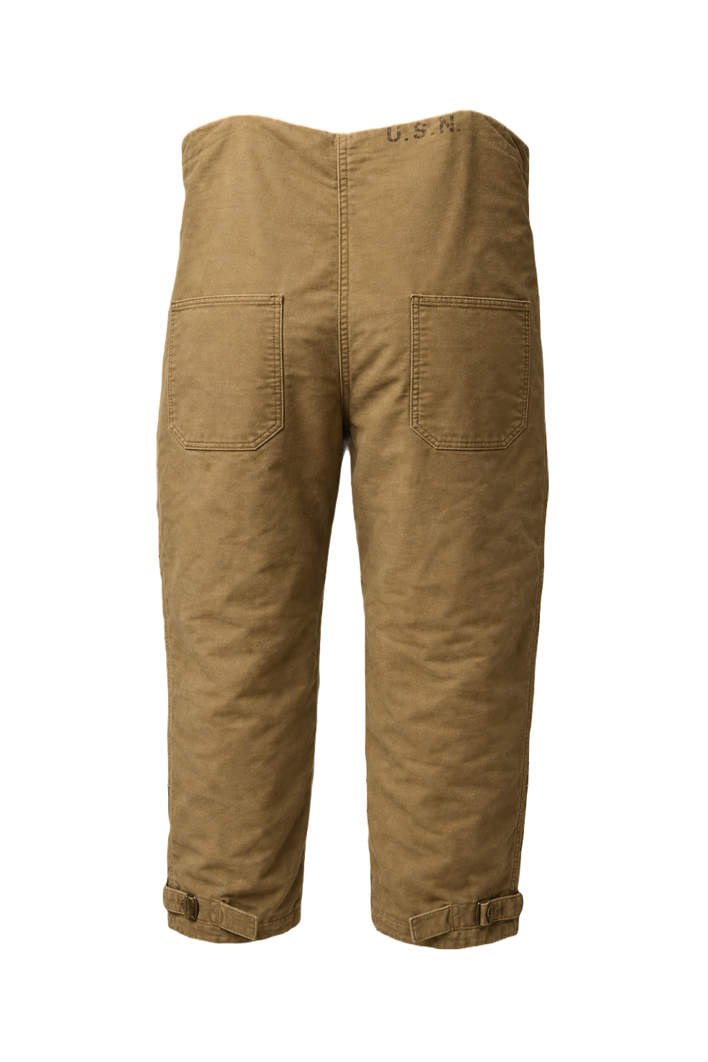 1940s Khaki Cotton Trousers - Back View