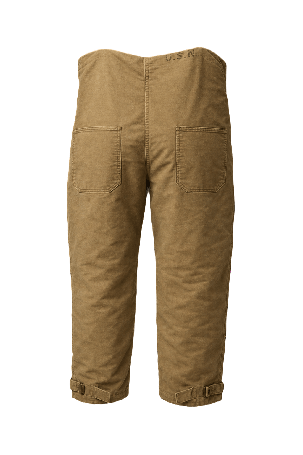 1940s Khaki Cotton Trousers - Back View
