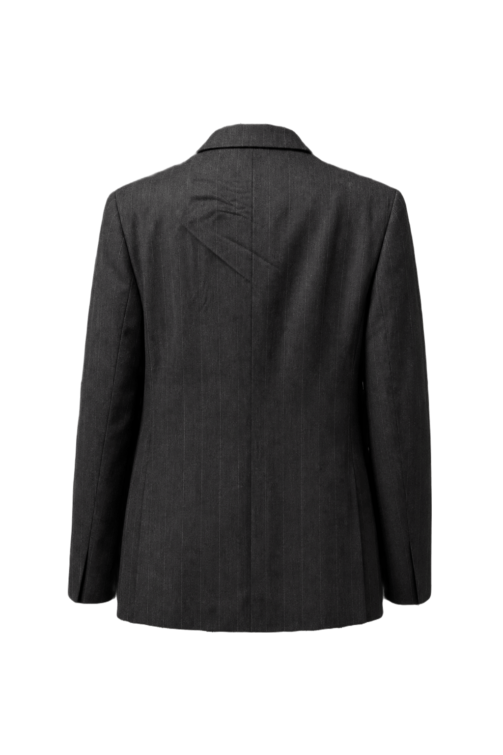 1980s Dark Grey Wool Blazer - Back View